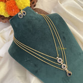 Elegant Blue AD Stone Pendant 3 Layer Chain-G14626